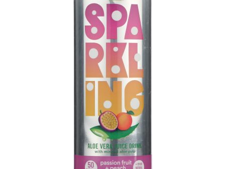 Aloe - Drink Sparkling Passionfruit Peach - Case Of 12 - 11.2 Fluid Ounces Online Hot Sale