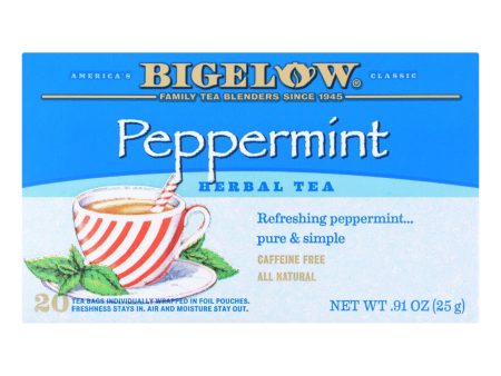 Bigelow Tea Purely Peppermint Tea - Case Of 6 - 20 Bag For Sale