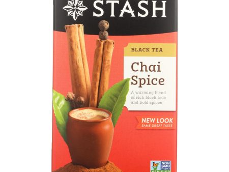 Stash Tea Chai Black Tea - Double Spice - Case Of 6 - 20 Bags Hot on Sale