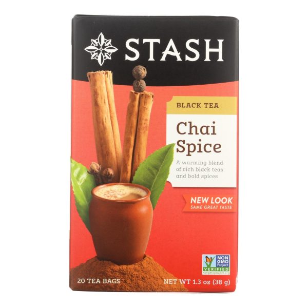 Stash Tea Chai Black Tea - Double Spice - Case Of 6 - 20 Bags Hot on Sale