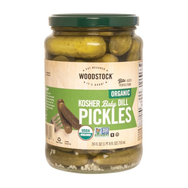 Woodstock Organic Kosher Baby Dill Pickles - Case Of 6 - 24 Oz Fashion