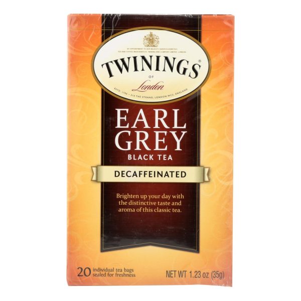 Twinings Tea Earl Grey Tea - Decaffeinated - Case Of 6 - 20 Bags Fashion