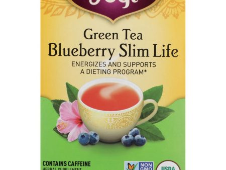 Yogi Green Slim Life Herbal Tea Blueberry - 16 Tea Bags - Case Of 6 Sale