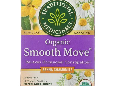 Traditional Medicinals Organic Smooth Move Chamomile Herbal Tea - 16 Tea Bags - Case Of 6 For Cheap