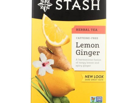 Stash Tea - Herbal - Lemon Ginger - 20 Bags - Case Of 6 For Sale