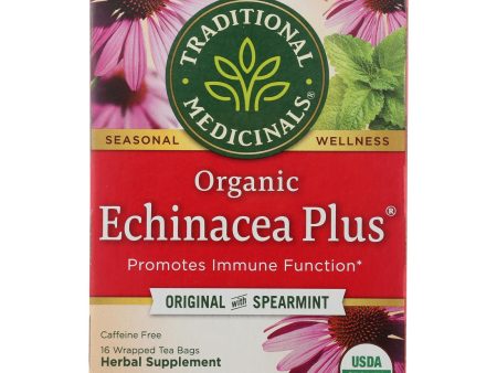 Traditional Medicinals Organic Echinacea Plus Herbal Tea - 16 Tea Bags - Case Of 6 For Discount