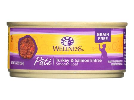 Wellness Pet Products Cat Food - Turkey And Salmon Recipe - Case Of 24 - 5.5 Oz. on Sale