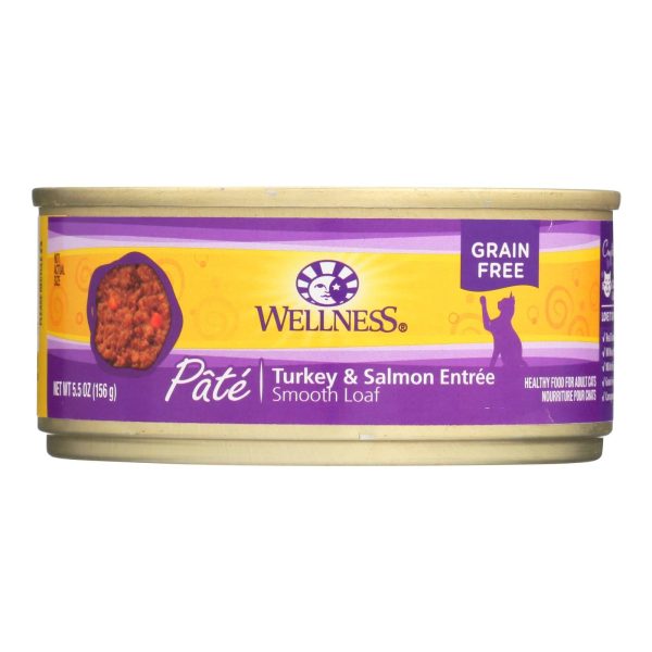 Wellness Pet Products Cat Food - Turkey And Salmon Recipe - Case Of 24 - 5.5 Oz. on Sale