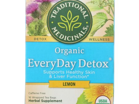 Traditional Medicinals Lemon Everyday Detox Herbal Tea - 16 Tea Bags - Case Of 6 Online