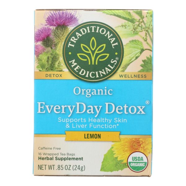 Traditional Medicinals Lemon Everyday Detox Herbal Tea - 16 Tea Bags - Case Of 6 Online