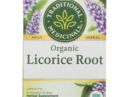 Traditional Medicinals Organic Licorice Root Herbal Tea - 16 Tea Bags - Case Of 6 For Cheap