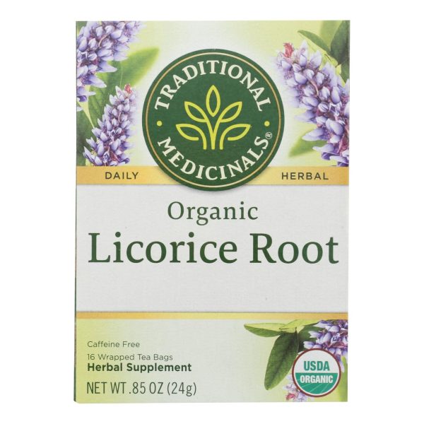 Traditional Medicinals Organic Licorice Root Herbal Tea - 16 Tea Bags - Case Of 6 For Cheap