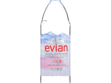 Evians Spring Water Bottled Water - Water - Case Of 12 - 33.8 Fl Oz. on Sale