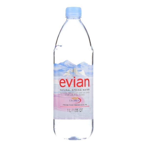 Evians Spring Water Bottled Water - Water - Case Of 12 - 33.8 Fl Oz. on Sale