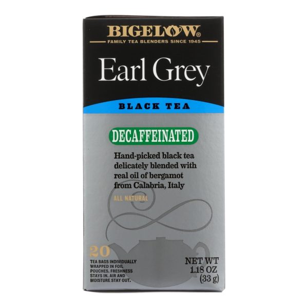 Bigelow Tea Earl Grey Decaffeinated Black Tea - Case Of 6 - 20 Bags For Discount