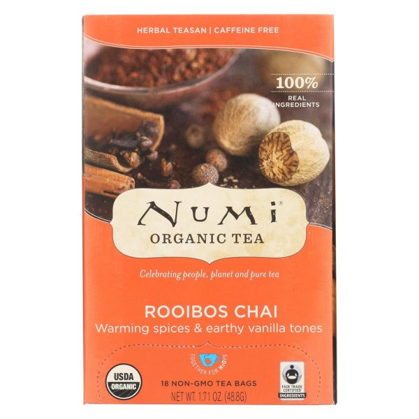 Numi Tea Organic Herbal Tea - Rooibos Chai - Case Of 6 - 18 Bags For Sale