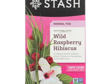 Stash Tea Hibiscus Herbal?tea - Wild Raspberry - Case Of 6 - 20 Bags on Sale