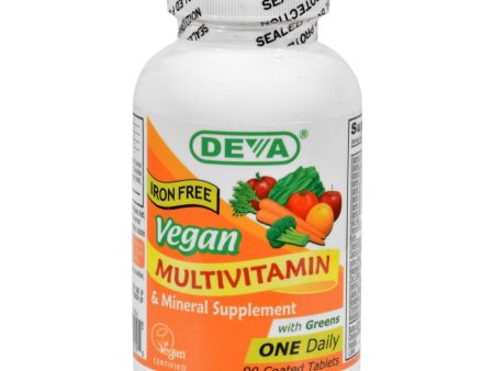 Deva Vegan Vitamins - Multivitamin And Mineral Supplement Iron Free - 90 Tablets Sale