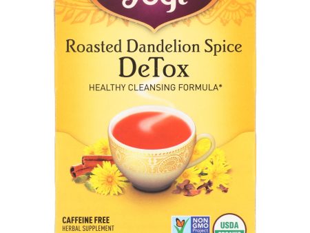 Yogi Tea - Organic - Roasted Dandelion Spice Detox - 16 Tea Bags - 1 Case Online now