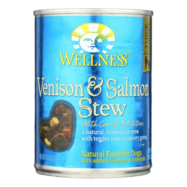 Wellness Pet Products Dog Food - Venison And Salmon With Potatoes And Carrots - Case Of 12 - 12.5 Oz. Online Hot Sale