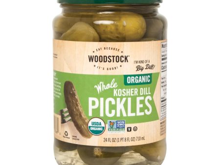 Woodstock Organic Kosher Whole Dill Pickles - Case Of 6 - 24 Oz on Sale