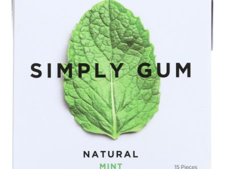 Simply Gum All Natural Gum - Mint - Case Of 12 - 15 Count Sale