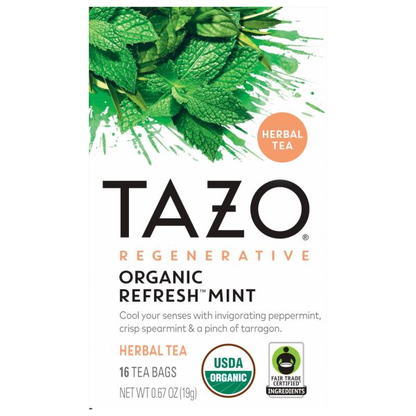 Tazo Tea - Herbal Tea Organic Refresh Mint - Case Of 6-16 Bags For Cheap